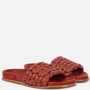 Chloe women’s Kacey leather woven slide sandals.